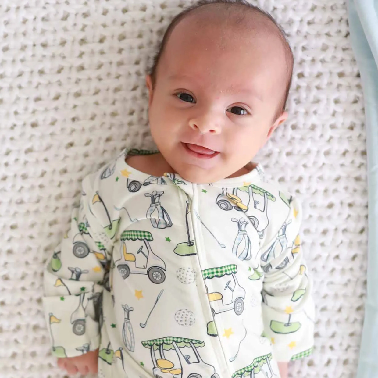 Caden Lane Zipper Footie - Country Club Cuties, Newborn.