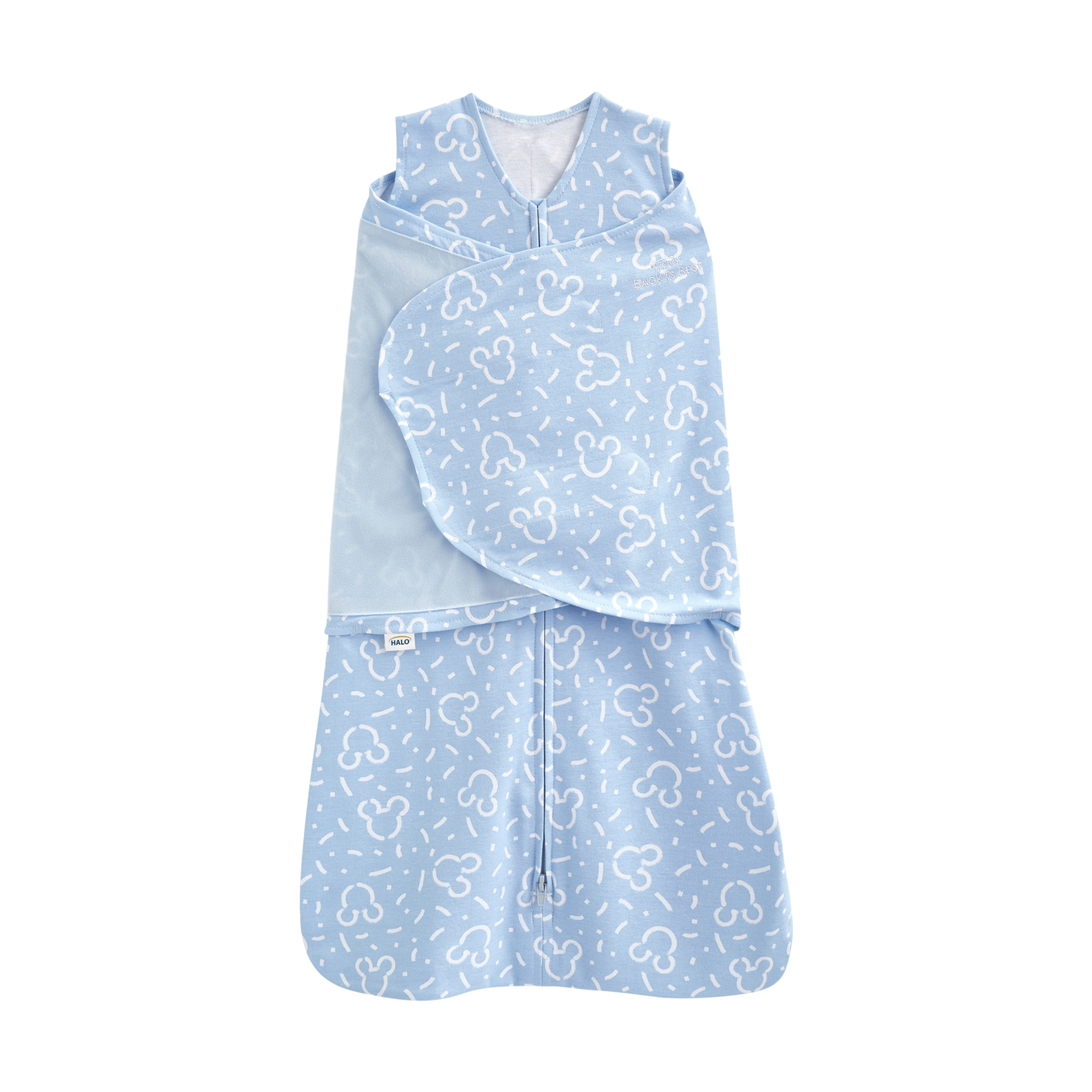 Halo Disney SleepSack Swaddle Cotton Confetti Mickey Blue, Small