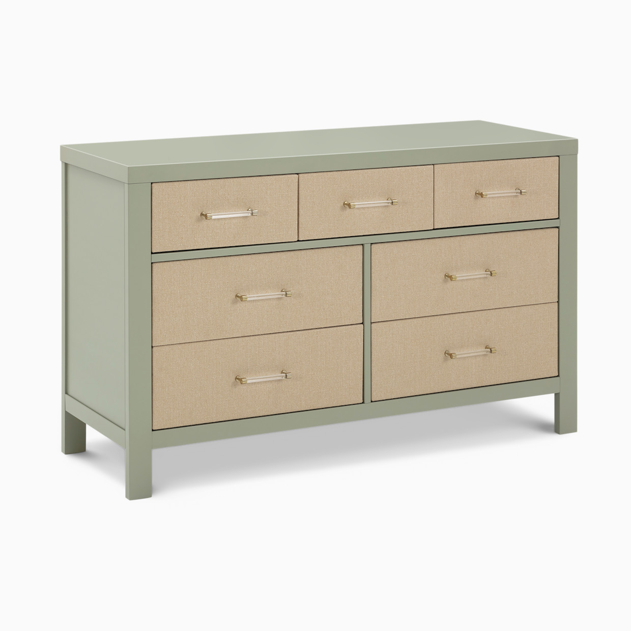 Namesake Eloise 7-Drawer Assembled Dresser - French Sage And Performance Sand Eco-Weave.