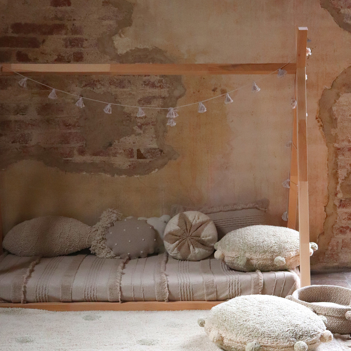 Lorena Canals Hippy Dots Washable Rug - Olive, 4' X 5' 3".