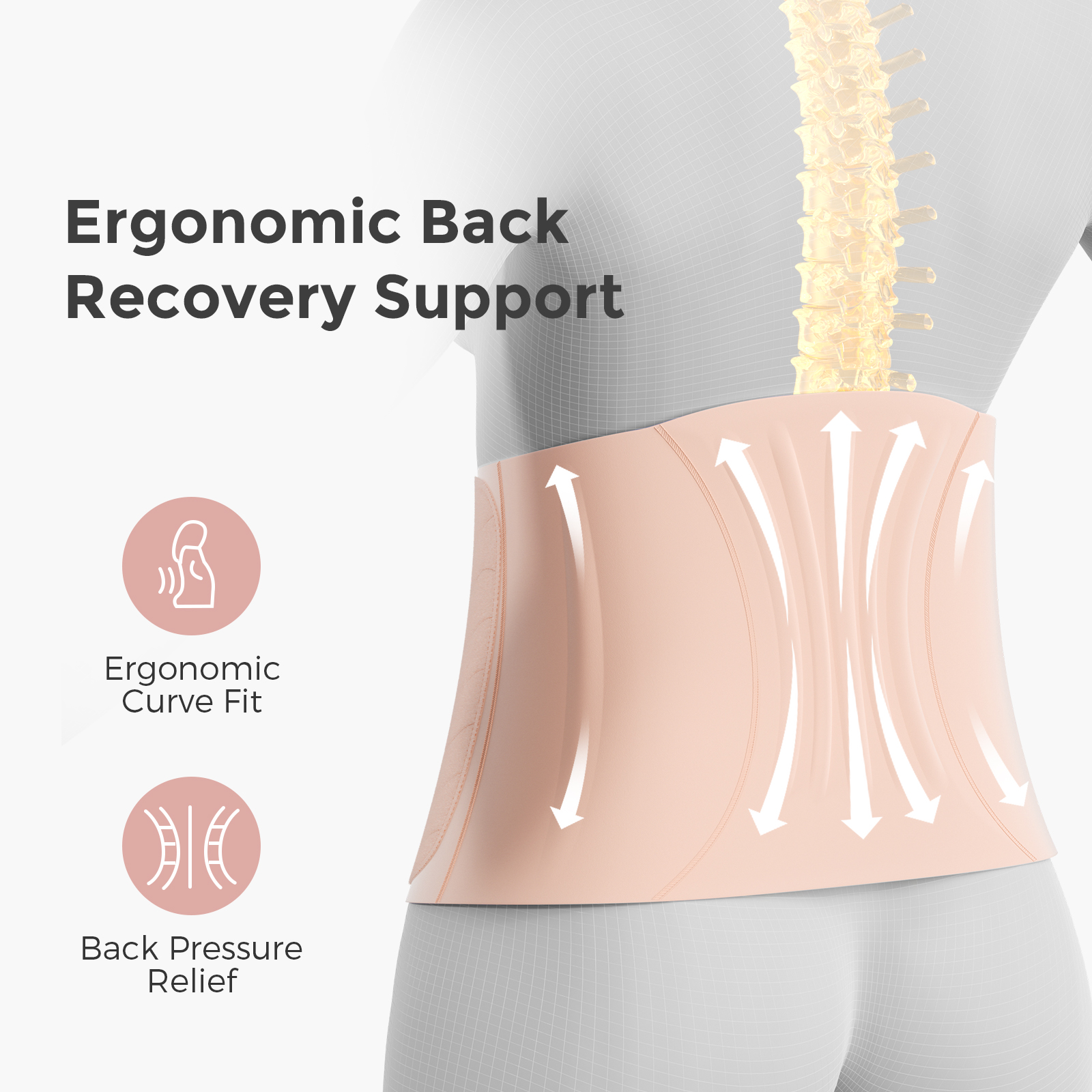 Momcozy Ergowrap Postpartum Belly Band - Oyster Pink, M.