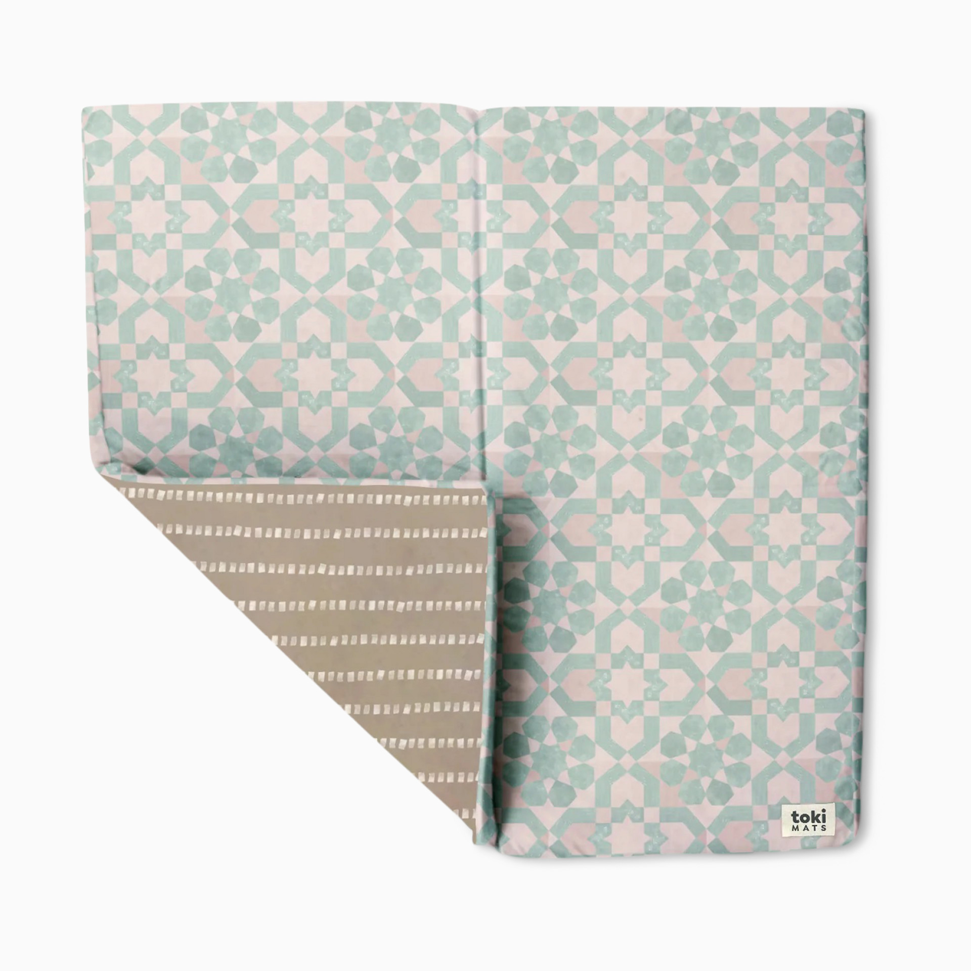 Toki Kids Standard Organic Cotton Play Mat - Checker Toffee