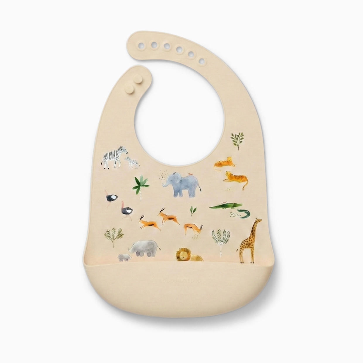 Loulou Lollipop Silicone Printed Bib 2.0 - Safari Jungle.