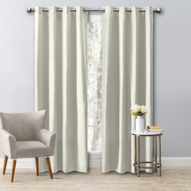 Ricardo Trading Ultimate Black Out Grommet Window Panel Curtain - Ivory ...