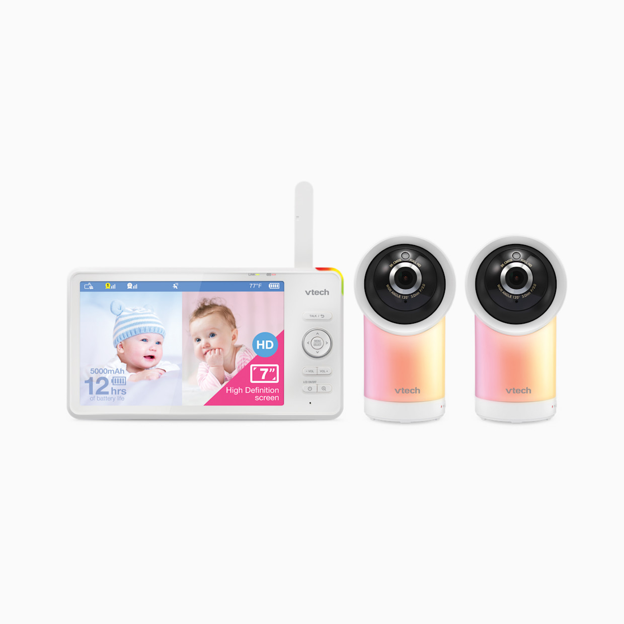 VTech RM7766-2HD 2 Camera 7" Smart 1080p Pan & Tilt Video Monitor.