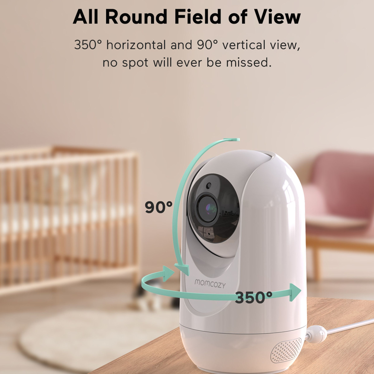 Momcozy Video Baby Monitor 1080p HD - White.