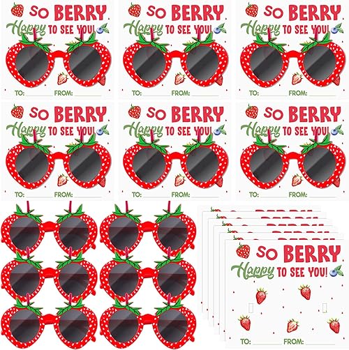 WinnerWhy 12 Sets Strawberry Party Favors Sunglasses with Berry Card.