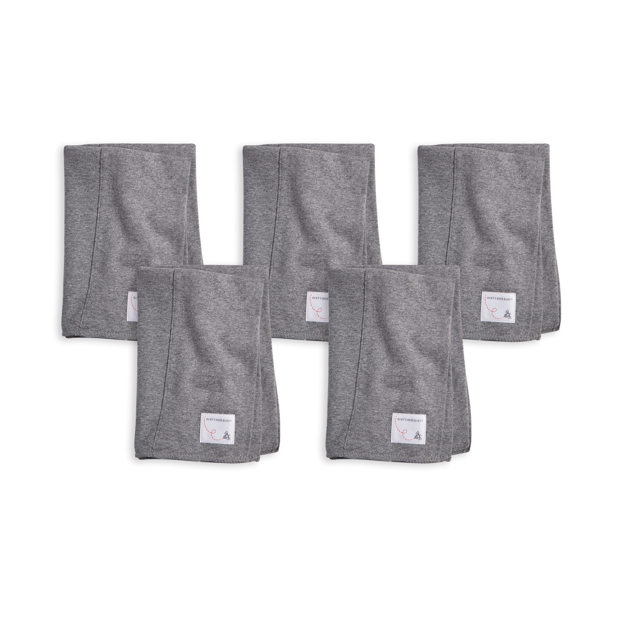 Burt's Bees Baby Organic Burp Cloth (5 Pack) Heather Grey Solid