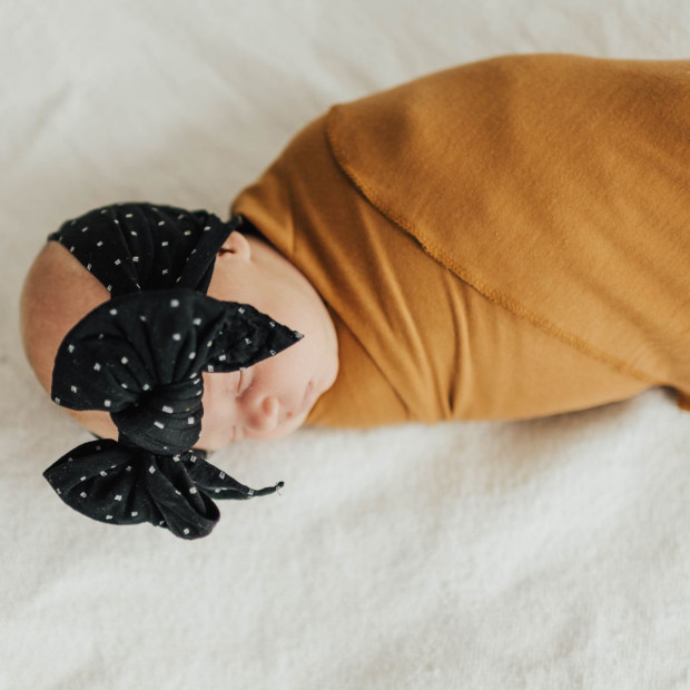Baby Bling Dang Enormous Bow Headband - Black Dot.