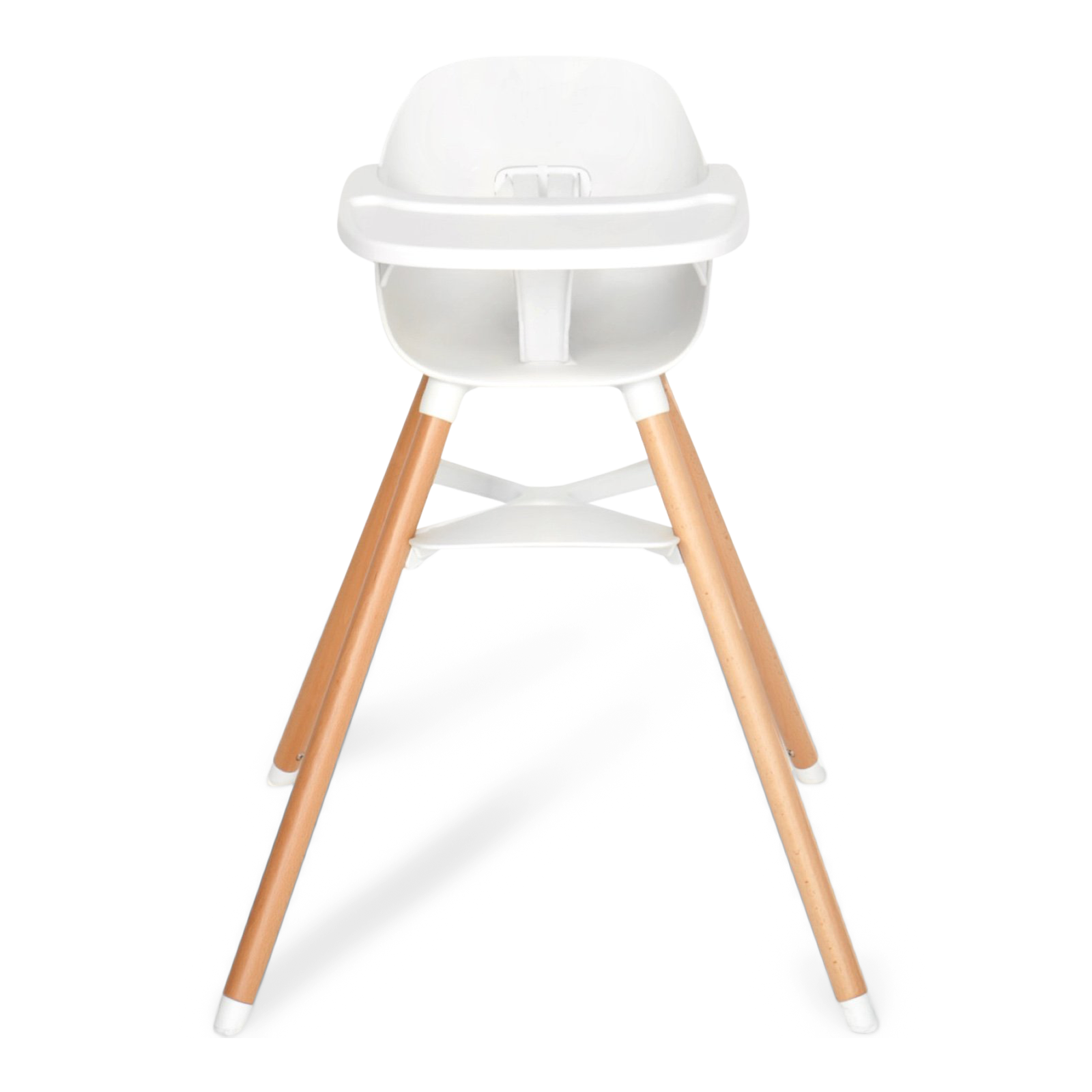 wooden high chair turns into table