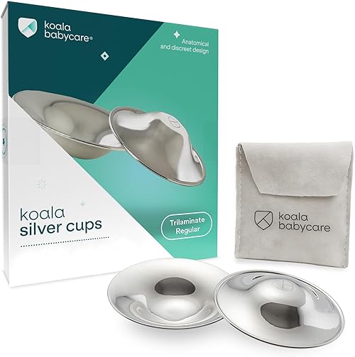 Koala Babycare Silver Nursing Cups.