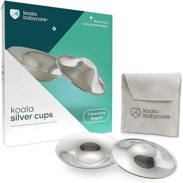 Koala Babycare Silver Nursing Cups.