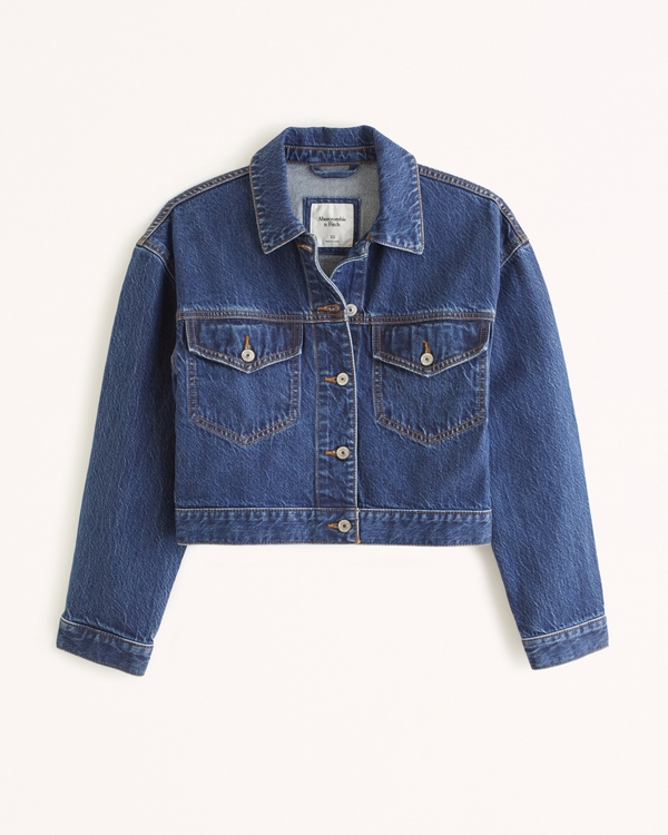 Abercrombie Drapey Cropped Denim Jacket.