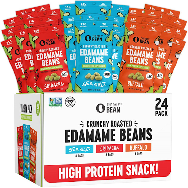 The Only Bean Crunchy Roasted Edamame Beans (Variety Pack).
