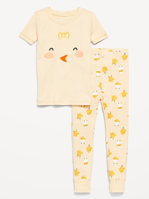 Old Navy Yellow Chick Snug-Fit Printed Pajama Set for Toddler & Baby.