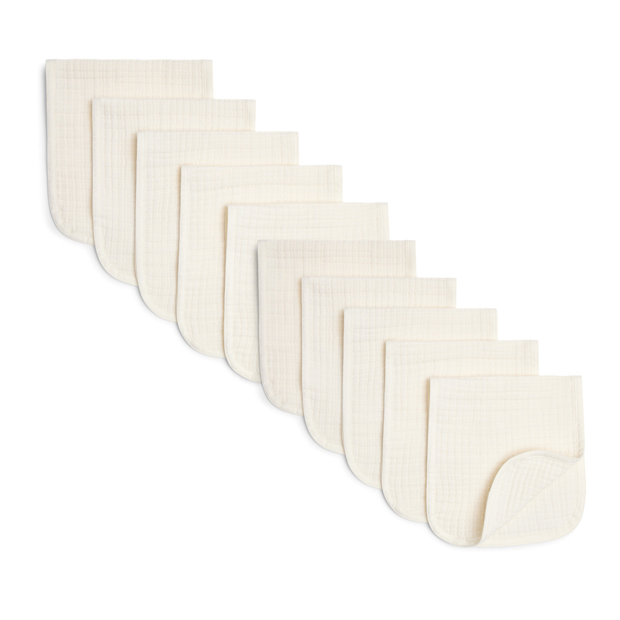 Small Story Muslin Burp Cloth (5 Pack) - White, 10.