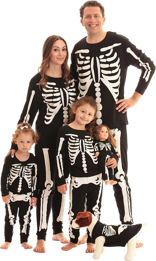 #followme Skeleton Matching Halloween Pajamas.