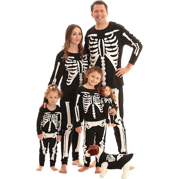 #followme Skeleton Matching Halloween Pajamas.