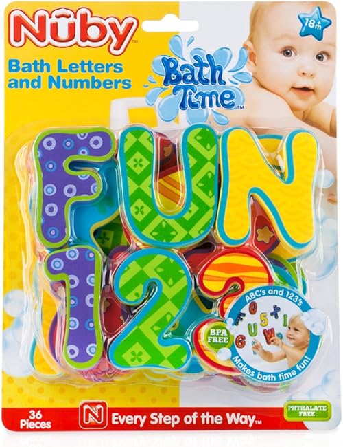 Nuby  Waterproof Foam Bath Alphabet and Number Set.