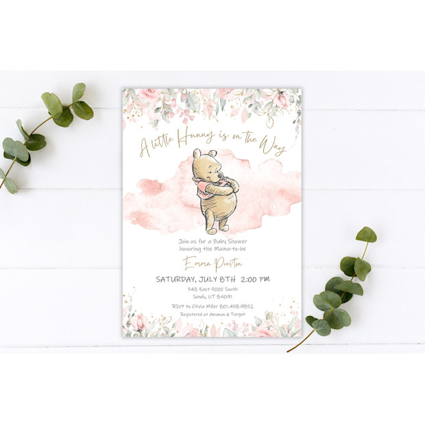To You From Me Invites Winnie-the-pooh Baby Shower Invitation.