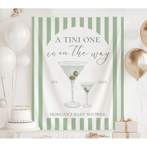 A Tini One is on The Way Sign.