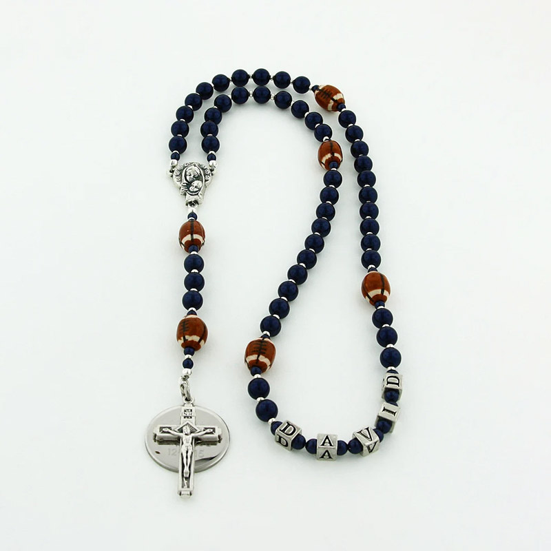 Charming Rosary Personalized Sports Baptism Rosary Offer.