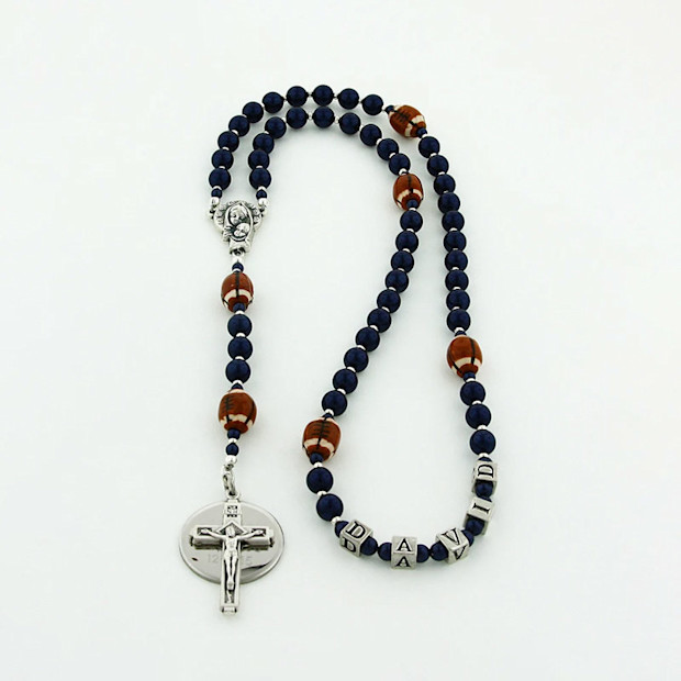 Charming Rosary Personalized Sports Baptism Rosary Offer.