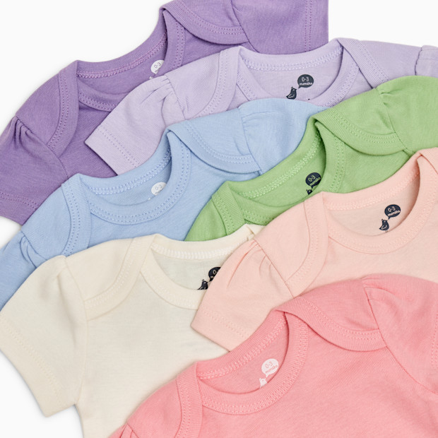 Small Story Organic Cotton Solid Short Sleeve Bodysuit (7 Pack).