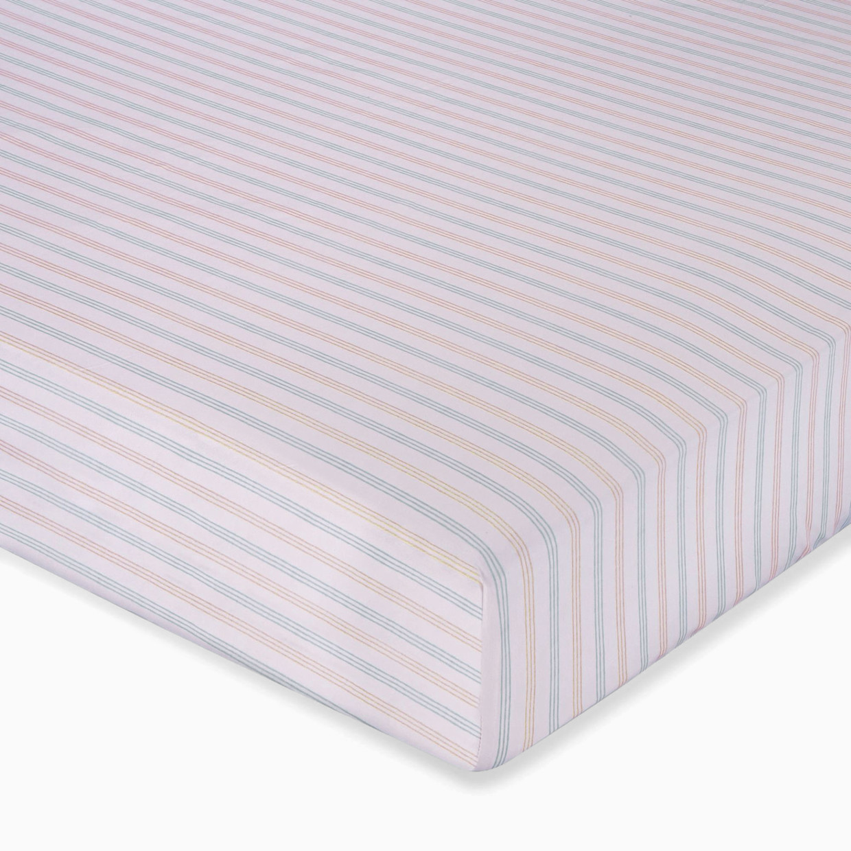 Crane Baby Cotton Sateen Crib Fitted Sheet - Skye Stripe.