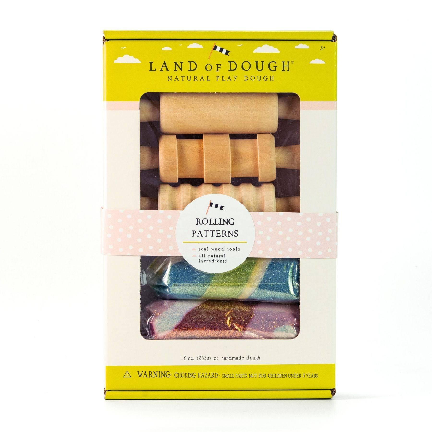 Land of Dough Natural Play Dough Rolling Pattern Kit.