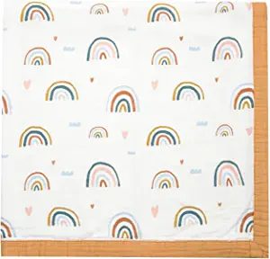 Little Jump Rainbow Muslin Quilt Blanket.