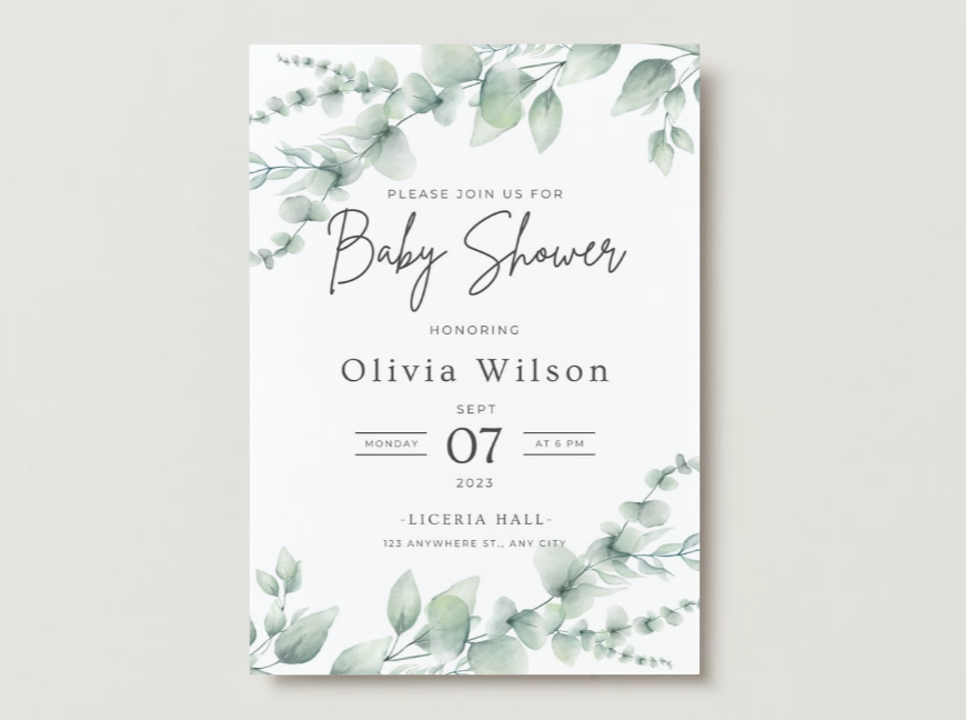 Elegant Baby Shower Invitation.