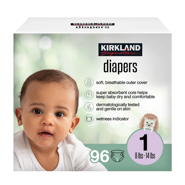 Kirkland Signature Diaper Size 1, 96-count.