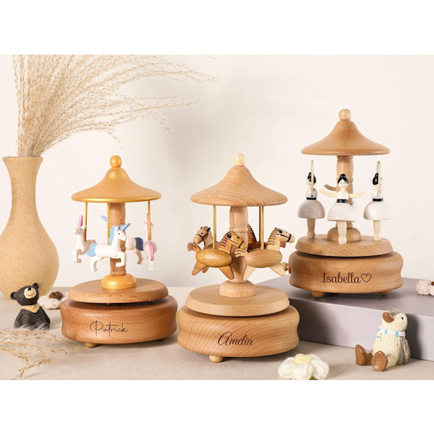 Musical Wooden Ballerina Carousel Keepsake.