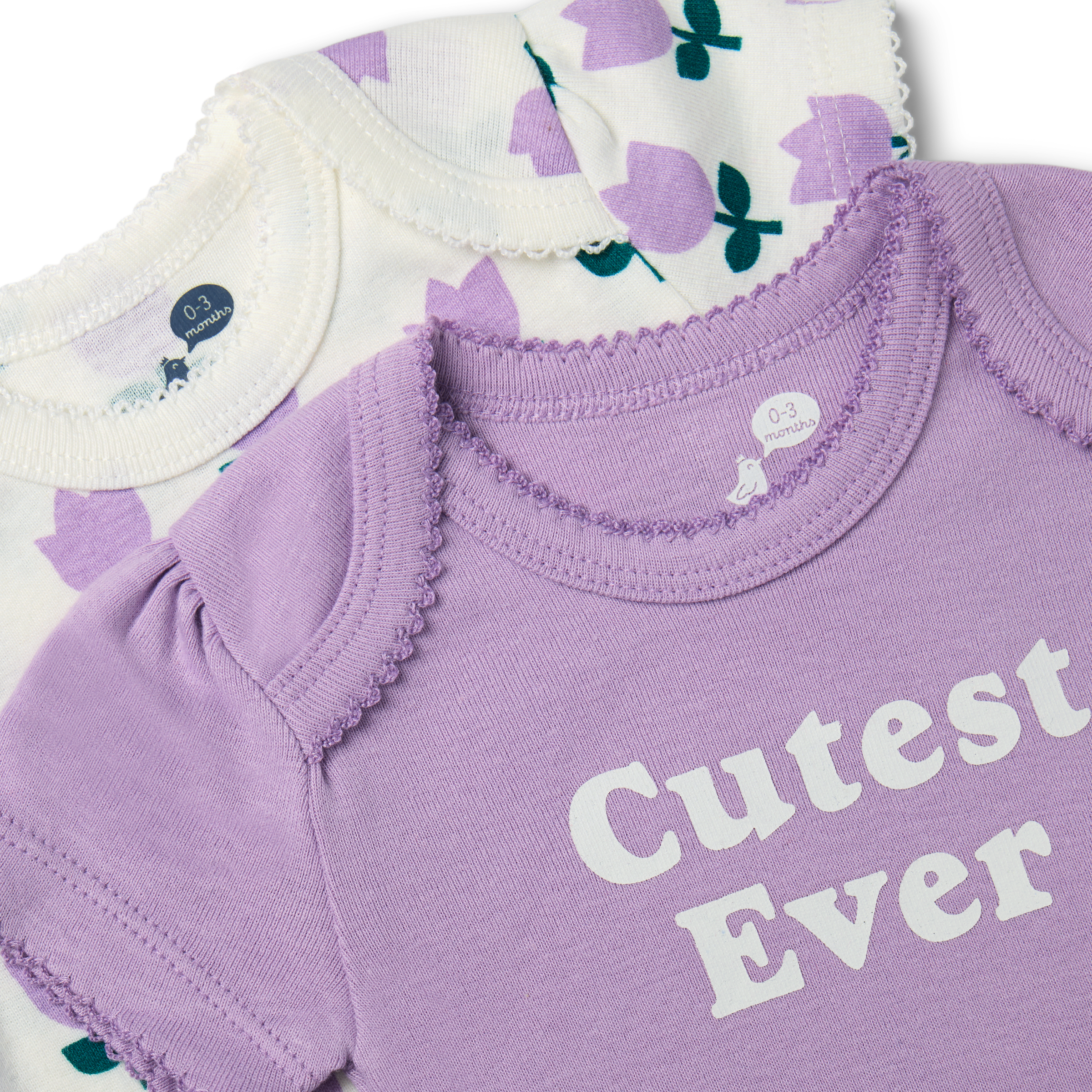 Small Story Organic Cotton Short Sleeve Print Mix Bodysuit (5 Pack) - Berry Sweet, 0-3 M.