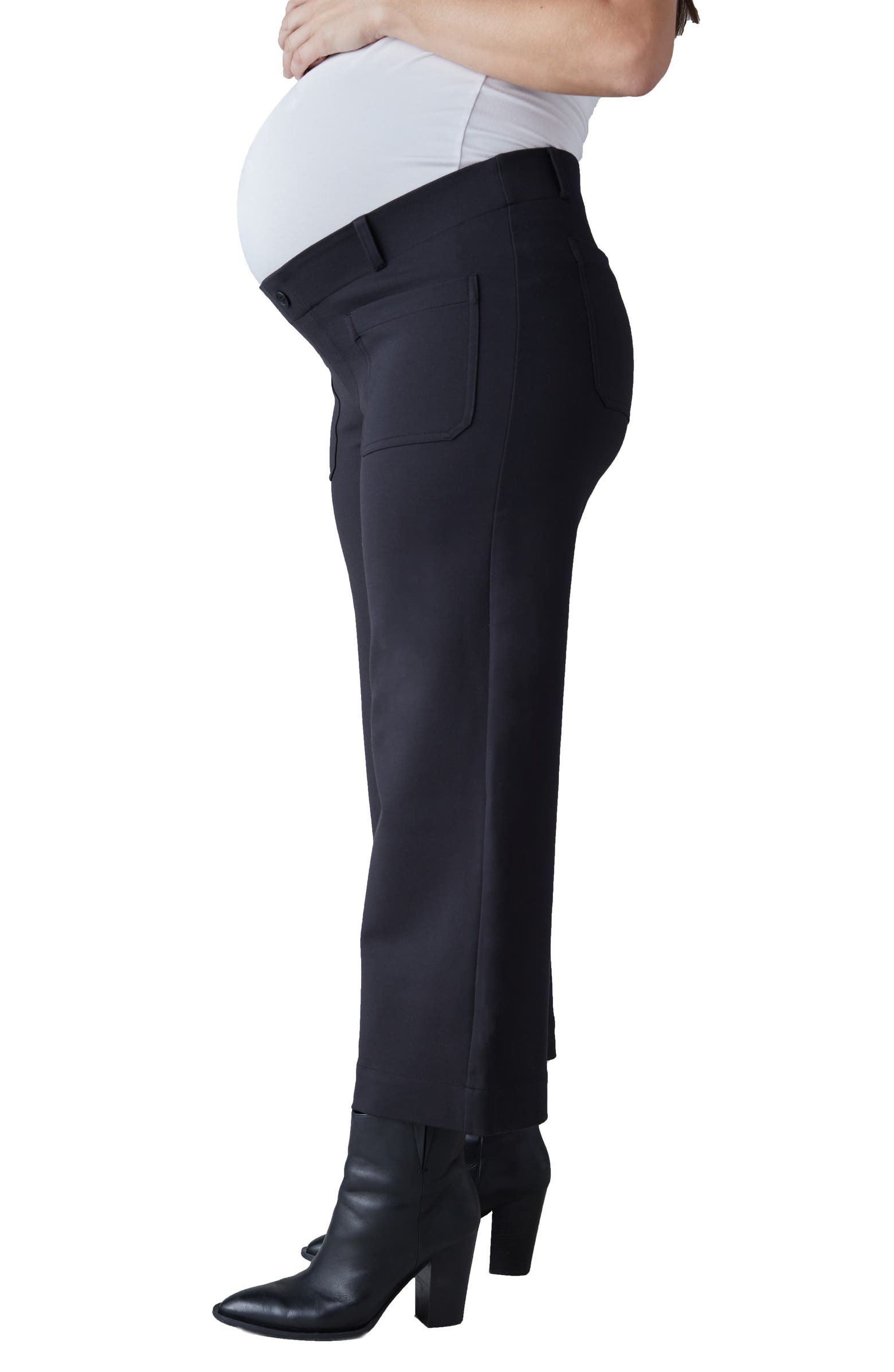 Ingrid and Isabel Maternity Crop Wide Leg Maternity Pants.