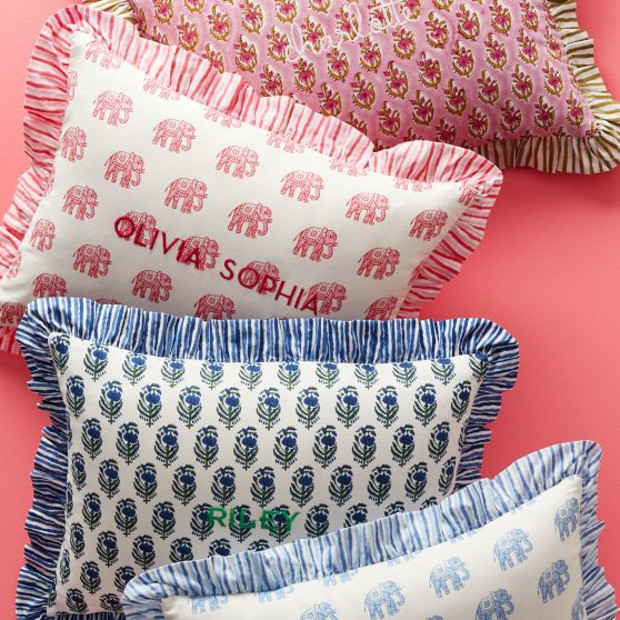 Mark and Graham Block Print Boudoir Pillow Cover.