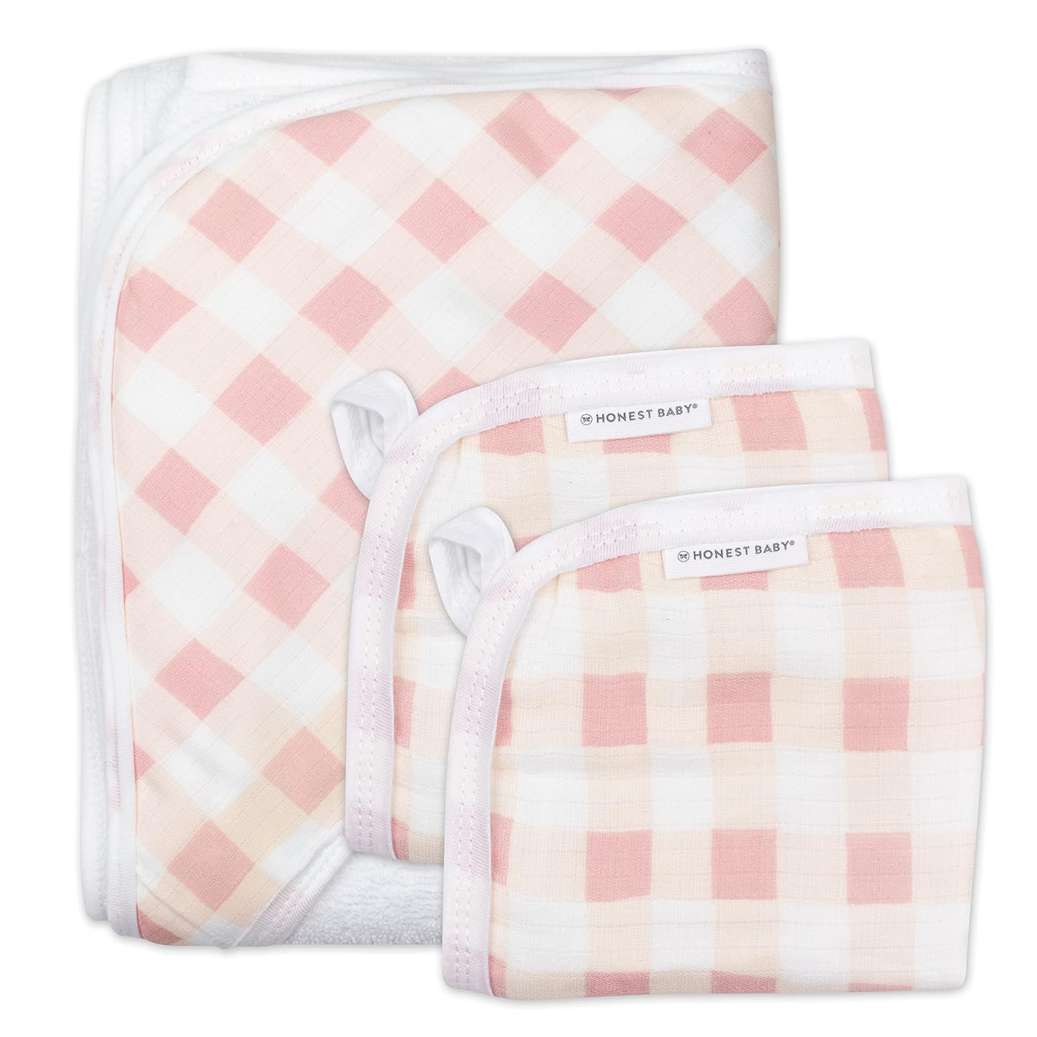 Honest Baby Organic Cotton Hooded Towel Set. 3-Piece Set.