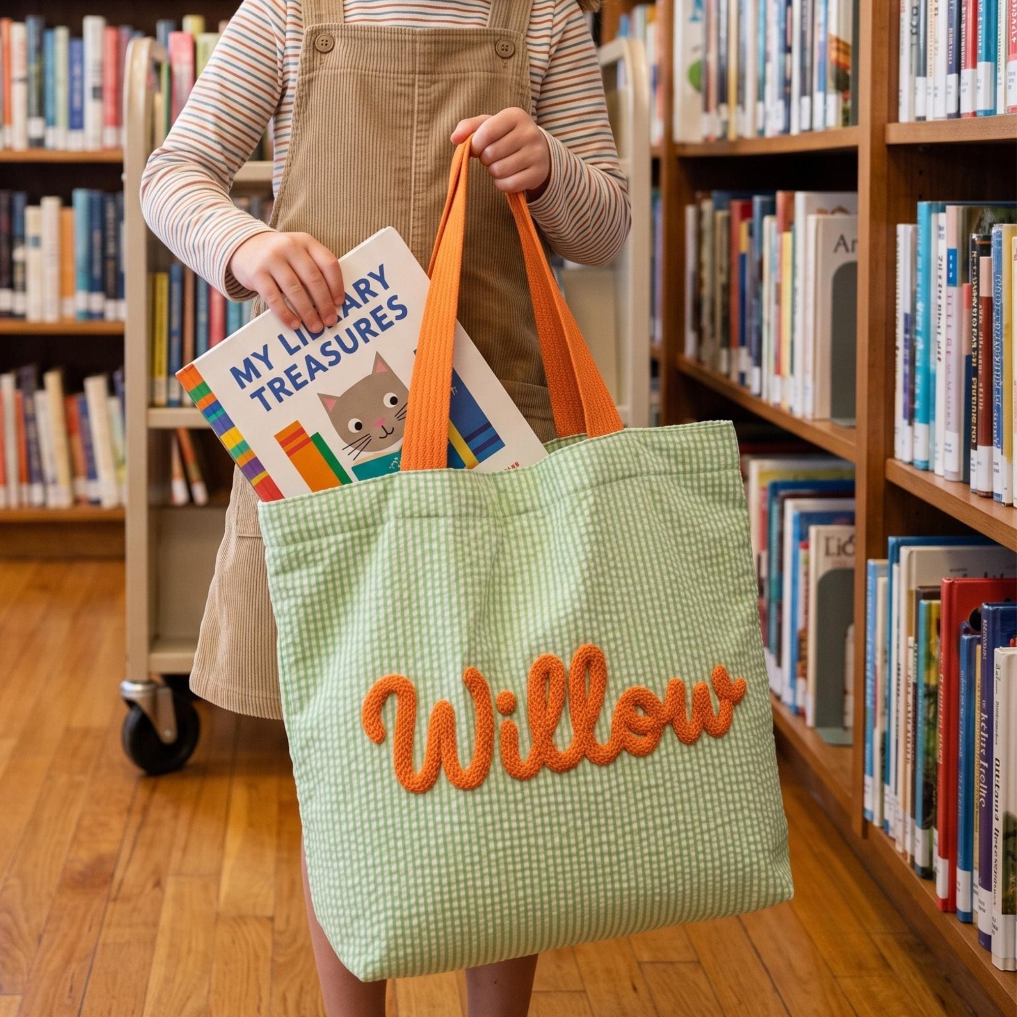 Wisconsin Krafts Personalized Kids Embroidered School Tote.