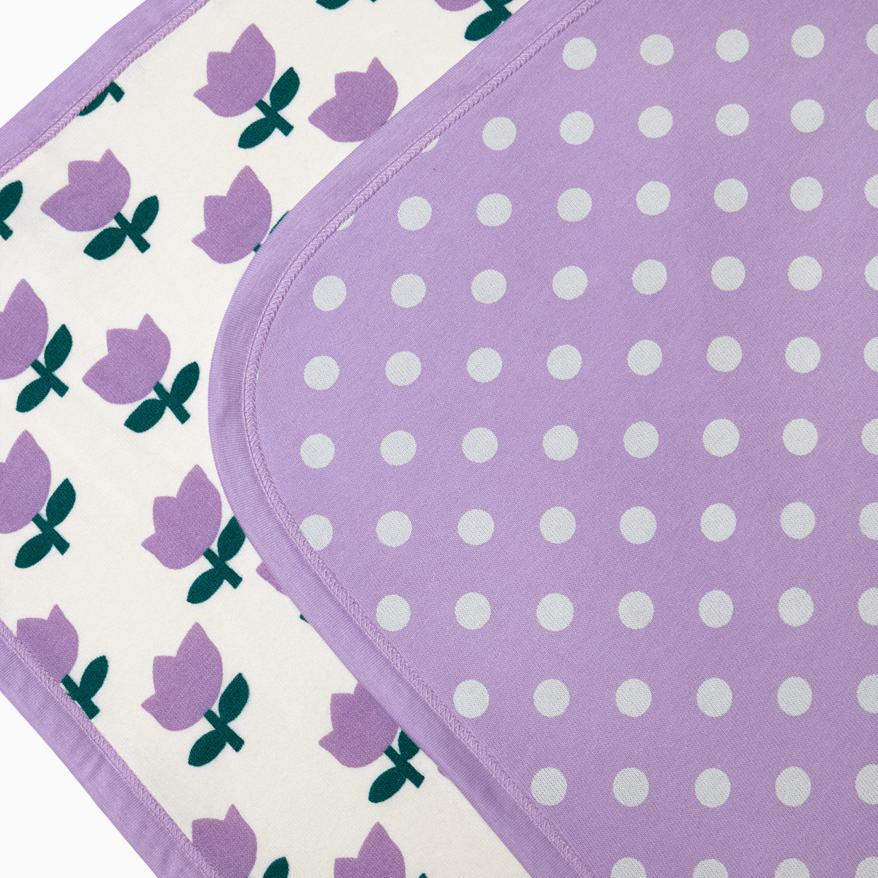 Small Story Organic Towels (2 Pack) - Purple Flowers, 0-24.