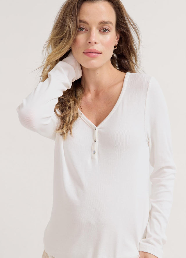 Hatch The Softest Rib Relaxed Nursing Henley.