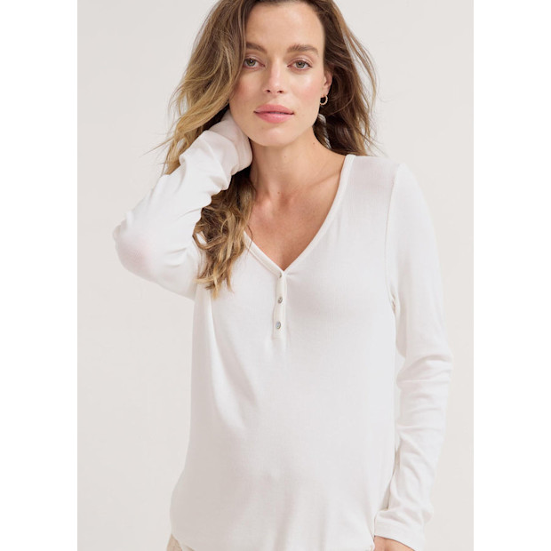 Hatch The Softest Rib Relaxed Nursing Henley.