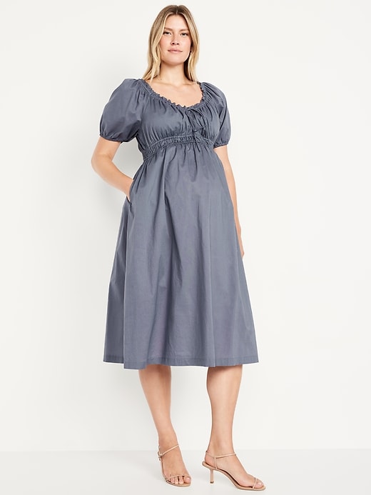 Old Navy Maternity Puff-Sleeve Midi Dress.
