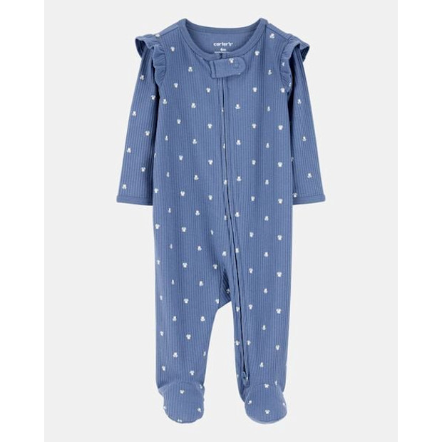 Carter's Mini Floral 2-Way Zip Ribbed Sleep & Play Pajamas.