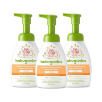 Babyganics Alcohol-Free Foaming Hand Sanitizer, Pump Bottle, Mandarin, 8.45 oz, 3 Pack