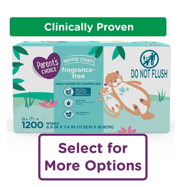 Parents Choice Fragrance-Free Baby Wipes.