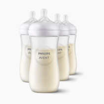 Philips Avent Natural Baby Bottles with Natural Response Nipples (Fast Flow, Flow 4), 11oz, 4-Pack, SCY906/04
