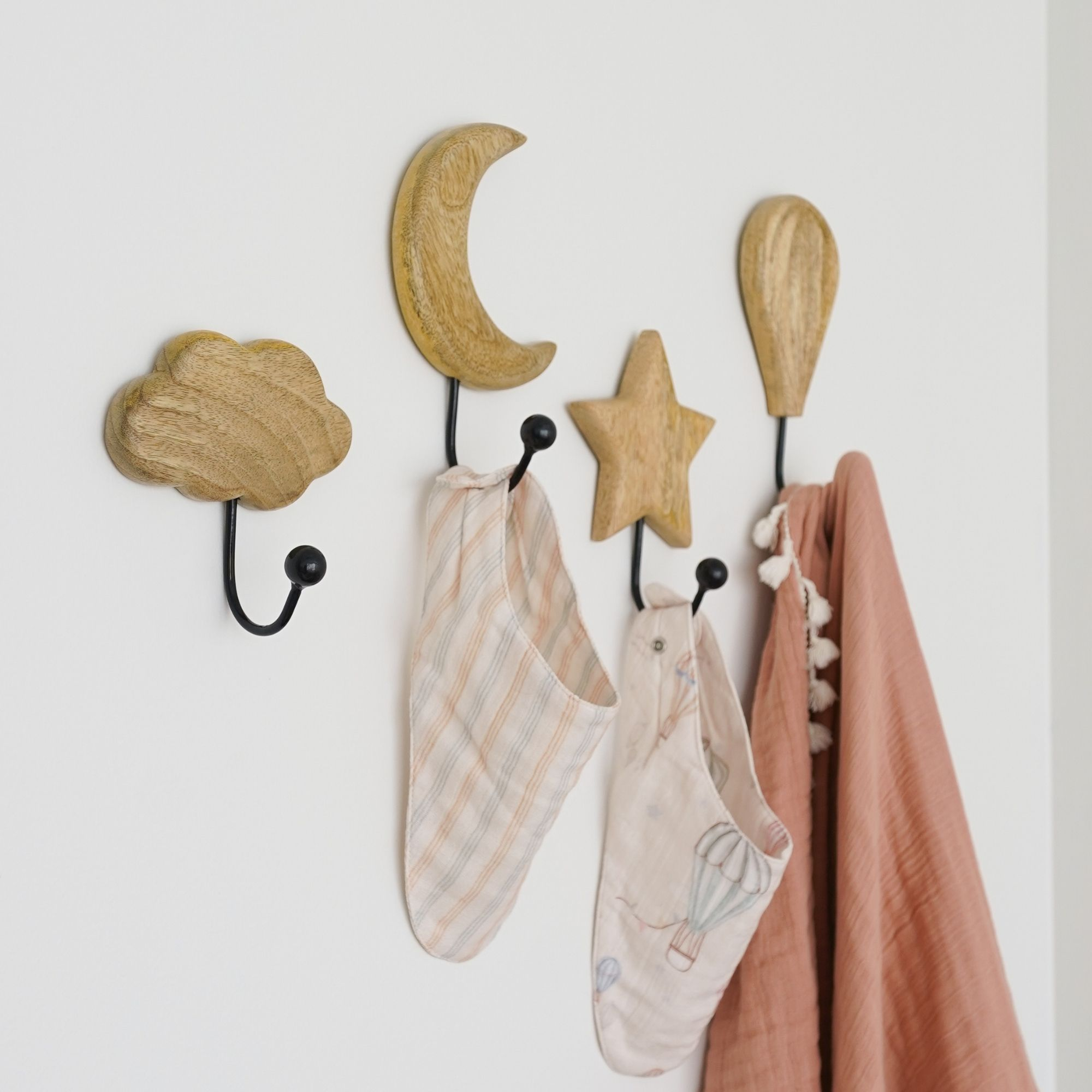 Crane Baby Skye Wooden Motif Hooks.