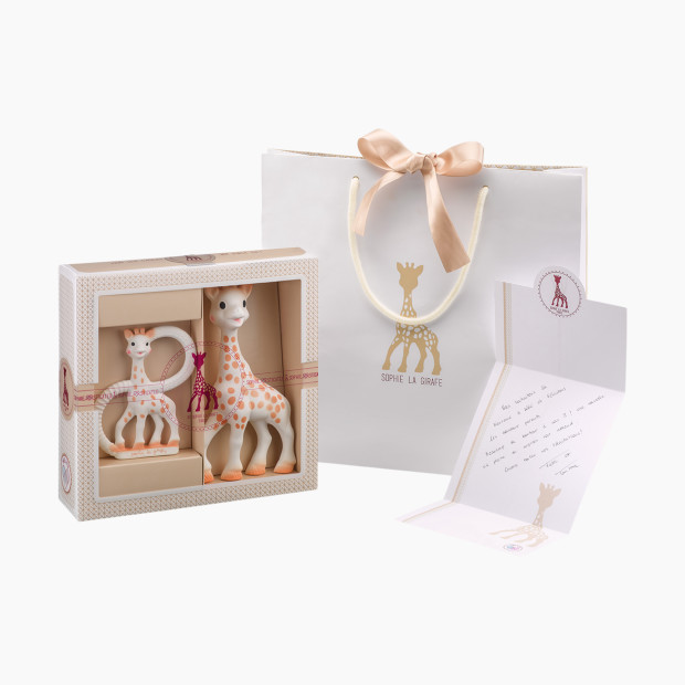 Vulli Sophiesticated Gift Set with Sophie the Giraffe Teether & So'Pure Teether.