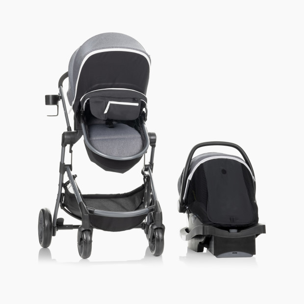 Evenflo Pivot Vizor Travel System with LiteMax Infant Car Seat.
